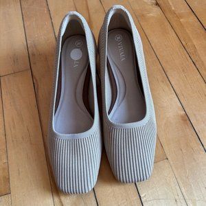 Vivaia Melody Cream Square Toes Classic Heeled shoes